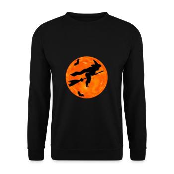 Witch HALLOWEEN WITCH BAT - Unisex Sweatshirt - black - Front - Alina (178cm) & Michal (187cm)