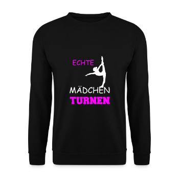 GYMNASTIK UND TURN GESCHENKIDEE FÜR DAMEN FRAUEN - Unisex Pullover - Schwarz - Vorne - Alina (178cm) & Michal (187cm)
