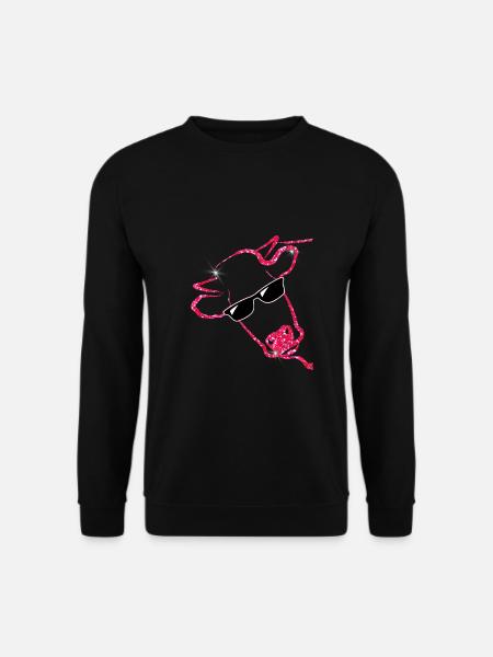 KUH ROT Glitzer Geschenkidee Frauen Damen Männer - Unisex Pullover - Schwarz