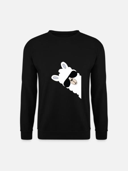 Lama lacht Geschenk für Frauen, Männer, Kinder - Unisex Pullover - Schwarz
