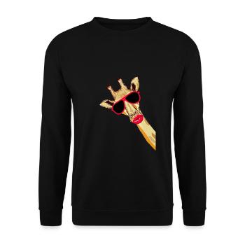 Giraffe Fun for women and girls - Unisex Sweatshirt - black - Front - Alina (178cm) & Michal (187cm)
