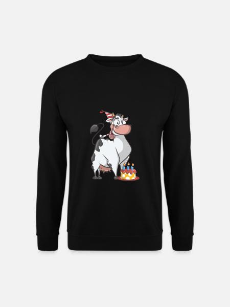 Happy Birthday - Geburtstag Kuh Geburtstagstorte - Unisex Pullover - Schwarz