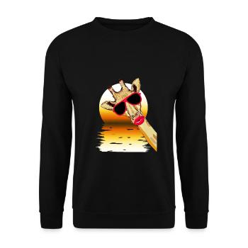 giraffe - Unisex Pullover - Schwarz - Vorne - Alina (178cm) & Michal (187cm)