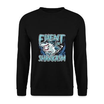 Fluent Sharkasm - Unisex Sweatshirt - black - Front - Alina (178cm) & Michal (187cm)