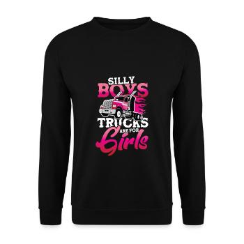 Camions pour filles - Sweat-shirt Unisexe - noir - Devant - Alina (178cm) & Michal (187cm)