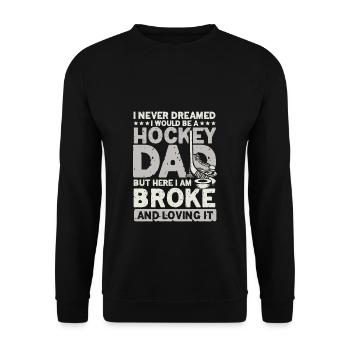 Hockey Dad - Unisex Sweatshirt - black - Front - Alina (178cm) & Michal (187cm)