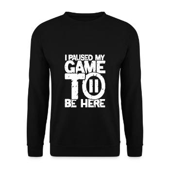 My game pauses - Unisex Sweatshirt - black - Front - Alina (178cm) & Michal (187cm)