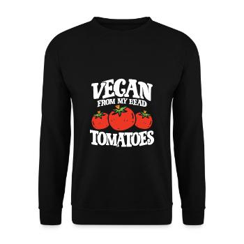 Vegan Head Tomatoes - Unisex Sweatshirt - black - Front - Alina (178cm) & Michal (187cm)