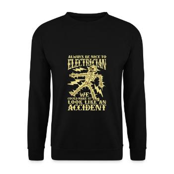 Be nice electrician - Unisex Sweatshirt - black - Front - Alina (178cm) & Michal (187cm)