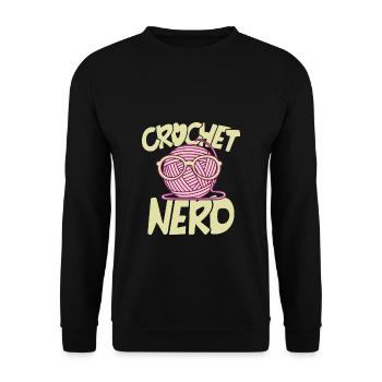 Crochet Nerd - Unisex Sweatshirt - black - Front - Alina (178cm) & Michal (187cm)