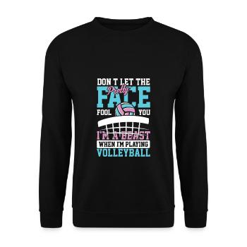 Täusch dich nicht - Unisex Pullover - Schwarz - Vorne - Alina (178cm) & Michal (187cm)