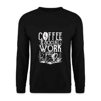 Coffee Social Work - Unisex Sweatshirt - black - Front - Alina (178cm) & Michal (187cm)