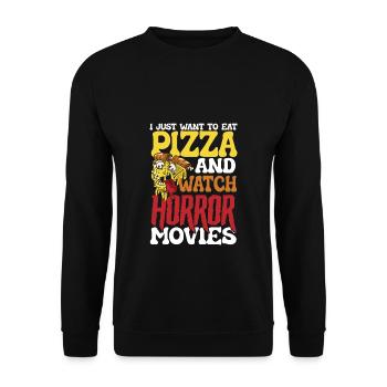 Pizza Food & Horror - Unisex Sweatshirt - black - Front - Alina (178cm) & Michal (187cm)