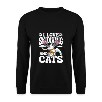 Parachute & Cats - Unisex Sweatshirt - black - Front - Alina (178cm) & Michal (187cm)