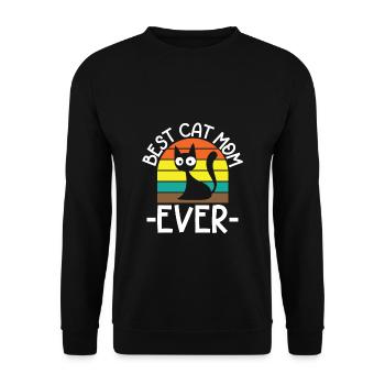 Beste Katzenmama - Unisex Pullover - Schwarz - Vorne - Alina (178cm) & Michal (187cm)