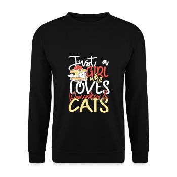 Girls Pancakes - Unisex Sweatshirt - black - Front - Alina (178cm) & Michal (187cm)
