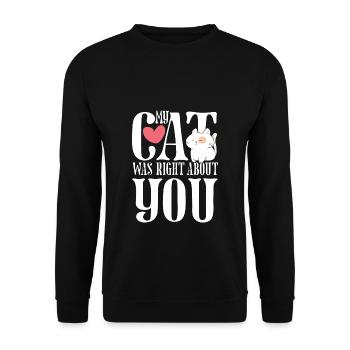 Mon chat droit - Sweat-shirt Unisexe - noir - Devant - Alina (178cm) & Michal (187cm)