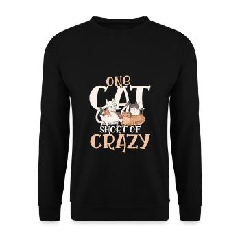 Chat brièvement fou - Sweat-shirt Unisexe - noir - Devant - Alina (178cm) & Michal (187cm)