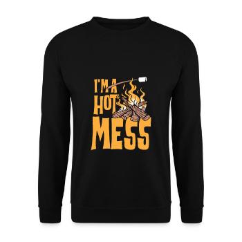 Heißes Durcheinander - Unisex Pullover - Schwarz - Vorne - Alina (178cm) & Michal (187cm)