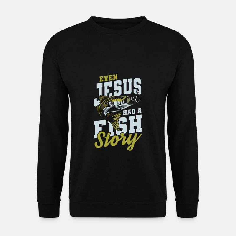 L’histoire de Jésus Fish - Sweat-shirt Unisexe - noir