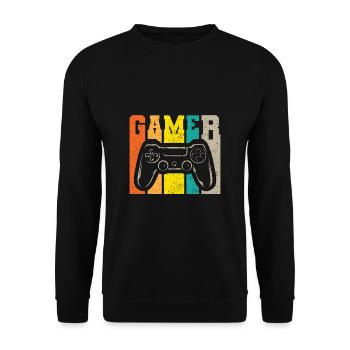 Gamer Arcade Player - Unisex Sweatshirt - black - Front - Alina (178cm) & Michal (187cm)