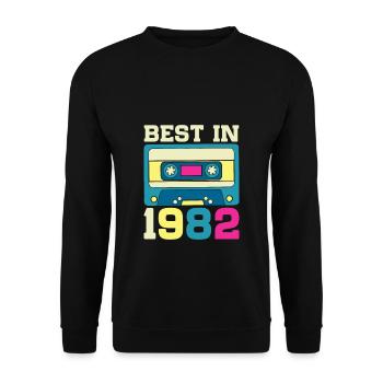 Beste im Jahr 1982 - Unisex Pullover - Schwarz - Vorne - Alina (178cm) & Michal (187cm)