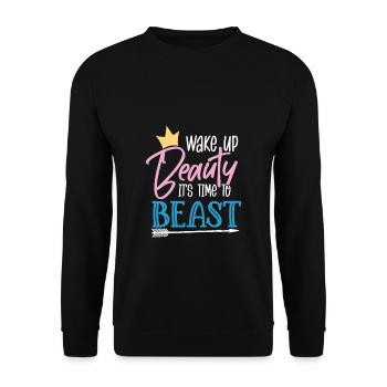 Réveillez-vous à la beauté - Sweat-shirt Unisexe - noir - Devant - Alina (178cm) & Michal (187cm)