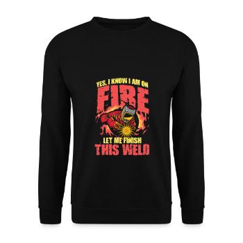 Finish the weld seam - Unisex Sweatshirt - black - Front - Alina (178cm) & Michal (187cm)