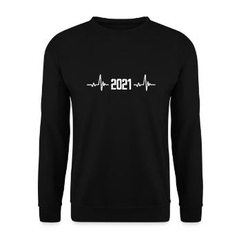 2021 - Jahrgang 2021 - vintage 2021 - Unisex Pullover - Schwarz - Vorne - Alina (178cm) & Michal (187cm)