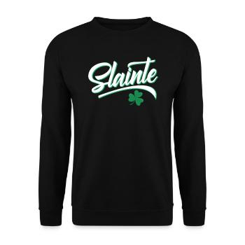 Slainte st Patrick's day - Unisex Sweatshirt - black - Front - Alina (178cm) & Michal (187cm)