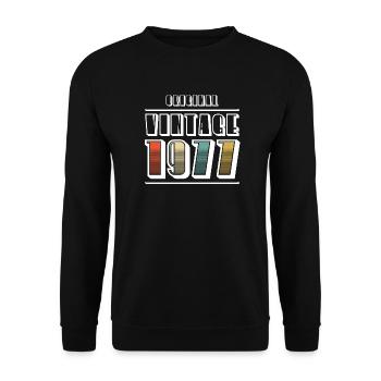 1977 Vintage Jahrgang - Unisex Pullover - Schwarz - Vorne - Alina (178cm) & Michal (187cm)