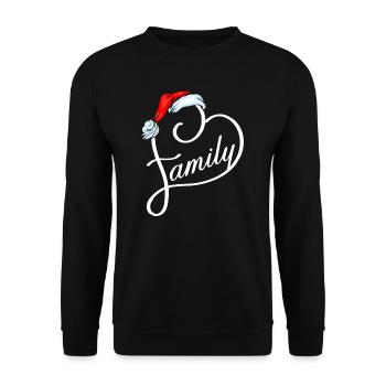 Coeur de famille Santa - Sweat-shirt Unisexe - noir - Devant - Alina (178cm) & Michal (187cm)