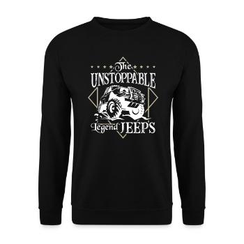 Les Jeeps De légende imparables - Sweat-shirt Unisexe - noir - Devant - Alina (178cm) & Michal (187cm)