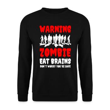 Zombies Eat Brains Don t Worry You re Safe - Unisex Pullover - Schwarz - Vorne - Alina (178cm) & Michal (187cm)