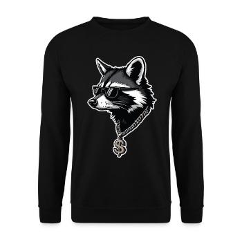 Hip Hop Racoon - Sweat-shirt Unisexe - noir - Devant - Alina (178cm) & Michal (187cm)