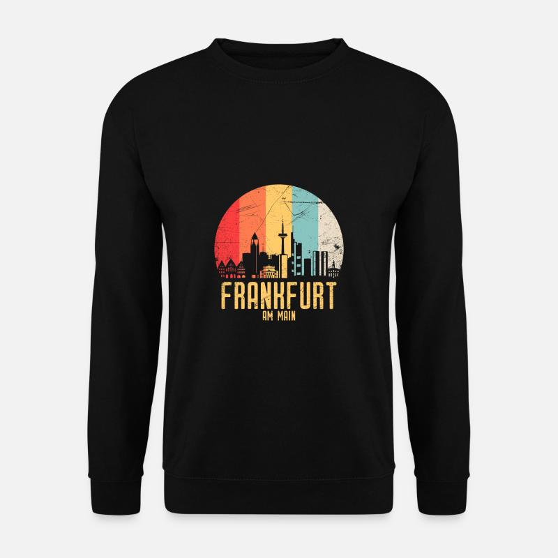 Frankfurt Skyline Silhouette 80er Retro Vintage - Unisex Pullover - Schwarz