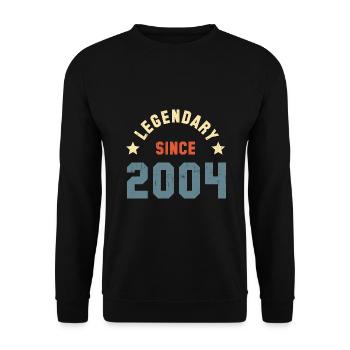 Vintage Legendary since 2004 Birthday Retro - Unisex Sweatshirt - black - Front - Alina (178cm) & Michal (187cm)