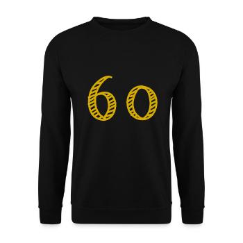 60. 60 ANS. 60e ANNIVERSAIRE. ANNIVERSAIRE 60 ANS. - Sweat-shirt Unisexe - noir - Devant - Alina (178cm) & Michal (187cm)