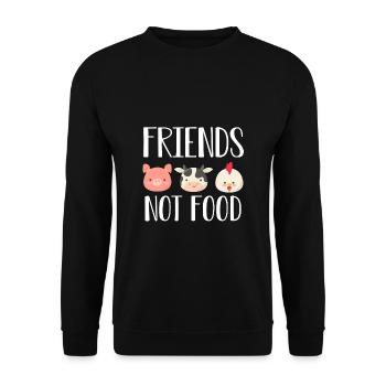 Vegan Tierschutz - Unisex Pullover - Schwarz - Vorne - Alina (178cm) & Michal (187cm)