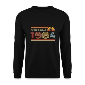 1984 Limited Edition Geburtstag Outfit 1984 vintag - Unisex Pullover - Schwarz - Vorne - Alina (178cm) & Michal (187cm)