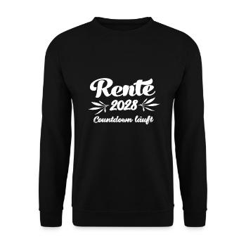 Rentner 2028 Countdown läuft Rente 2028 Ruhestand - Unisex Pullover - Schwarz - Vorne - Alina (178cm) & Michal (187cm)