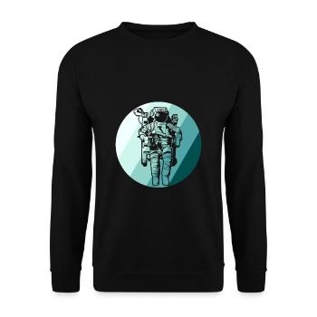 Astronaute dans le cercle - Sweat-shirt Unisexe - noir - Devant - Alina (178cm) & Michal (187cm)