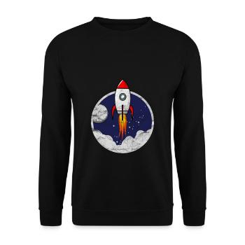 Space Shuttle Small rocket for kids grunge - Unisex Sweatshirt - black - Front - Alina (178cm) & Michal (187cm)