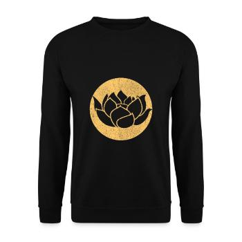 Silhouette de lotus yoga - Sweat-shirt Unisexe - noir - Devant - Alina (178cm) & Michal (187cm)