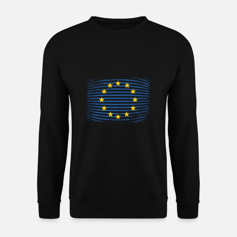 EU Europäische Union Sterne Flagge Grunge - Unisex Pullover - Schwarz