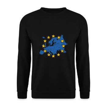 Union européenne Etoiles carte européenne - Sweat-shirt Unisexe - noir - Devant - Alina (178cm) & Michal (187cm)