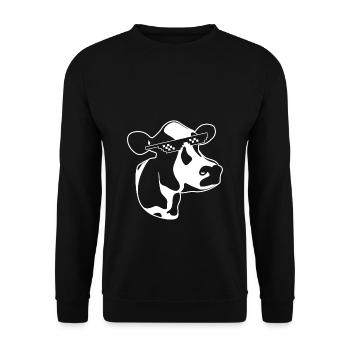 Cow Sunglasses Glasses Cool Meme Kids - Unisex Sweatshirt - black - Front - Alina (178cm) & Michal (187cm)