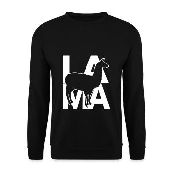 LAMA - Sweat-shirt Unisexe - noir - Devant - Alina (178cm) & Michal (187cm)