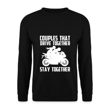 Couples That Drive Together Stay Together - Unisex Pullover - Schwarz - Vorne - Alina (178cm) & Michal (187cm)