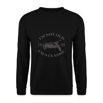 Je suis un sidecar classique disant 1959 anniversaire - Sweat-shirt Unisexe - noir - Devant - Alina (178cm) & Michal (187cm)